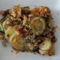 Gratin de courgettes au romarin et son crumble de Tuc