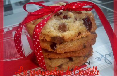 cookies cranberries, amandes et chocolat au blait de Ninotchka