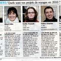 Quels sont vos projets de voyages en 2010 ?