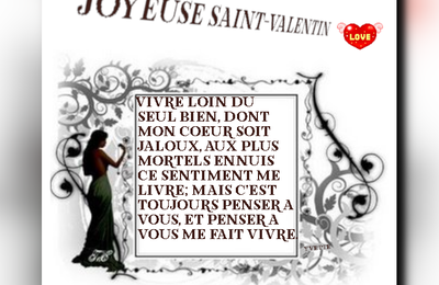 CARTE SAINT VALENTIN AVEC PETIT POEME