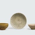 A group of three small glazed stoneware containers, Trần dynasty, 13th-15th century