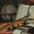 Evert Collier (Bréda vers 1640 - 1706 Londres), Nature morte aux instruments de musique, globe et livres