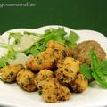 Beignets de lapin au curry et purée d'aubergines