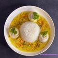 Roulades de filets de sole limande aux petits légumes et au safran