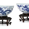 A pair of blue and white 'dragon' bowls, seal marks and period of Daoguang (1821-1850)