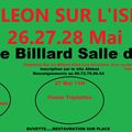 Tournoi de Billard à la salle des fêtes de Saint-Léon-sur-L'Isle les 26, 27 et 28 mai 2023