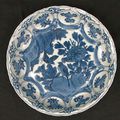 Chinese blue and white kraak dish, Wanli (1573-1619)