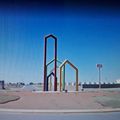 Rond-point à Nuevo Laredo (Mexique)