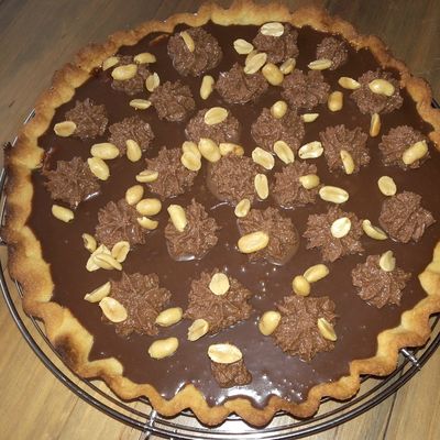 Tarte au chocolat et cacahuètes : 