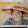 Aquarelle (Portrait  homme asiatique)