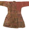 A rare and important silk lampas robe, Central Asia, Sogdiana, 7th-8th century