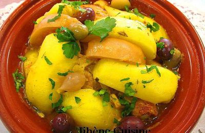 Tajine de poulet aux olives et citrons confits