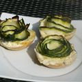 Fleur en courgette sur pâte brisée