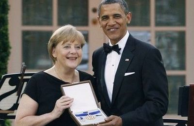 Angela Merkel a reçu d´Obama la grande médaille de la liberté