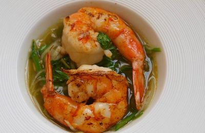 Gambas royales & légumes croquants, nage orientale