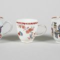 Three English coffee cups. Late 18th Century.