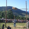 Hay stack height competition and wood-cutting speed competition...