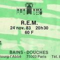 R.E.M. - Jeudi 24 Novembre 1983 - Bains Douches (Paris)