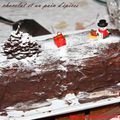 Bûche de Noël chocolat / pain d'épices