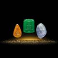 Three Coloured Jadeite 'Miniature Buddha' Pendent Necklaces, Wang Junyi