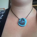 Voici mon collier chocolat turquoise