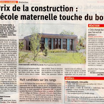 L'école maternelle de Grézieu-la-Varenne en lice pour le prix régional de la construction bois