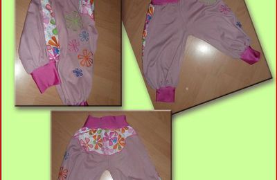 Pantalon bouffant fillette  rose flower