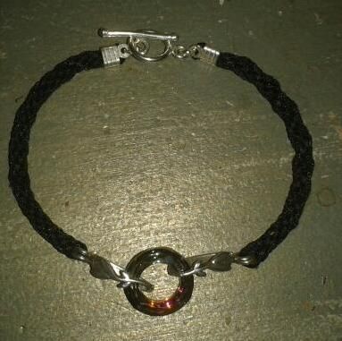 Bracelet Swaroski et kumihimo