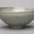 Bowl with Inlaid Cranes and Clouds Design, 13th-14th century, Korea, Goryeo dynasty (918–1392)