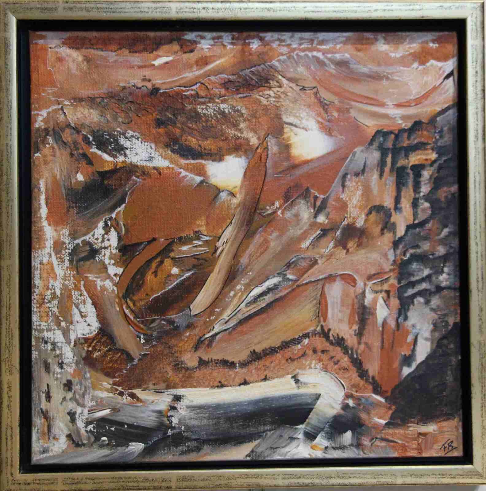 La mémoire des pierres - 30 X 30 cm - acryl 2020 - n°184