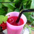 smoothie aux fruits rouges du jardin (fraises, framboises et groseilles)
