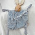 Doudou Peluche Lapin Plat Plume Bleu Ciel Kaloo