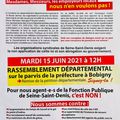 Tous à la manif du 15 juin à 12 h à la préfecture de Bobigny : non la destruction des services publics