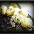 Macarons meringue française, ganache chocolat au lait, yuzu............