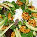 Salade gourmande avocat crevettes marinées au curry