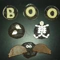 Mini cupcakes fondants pour un Halloween en noir et blanc