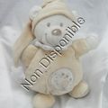 Doudou Peluche Ours Boule Ecru Blanc Oiseau Bonnet Etoile Nicotoy