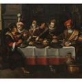 Ecole Flamande du XVIIe siècle. Atelier d'Ambrosius Francken. Le diner de Lazare