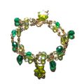 Bracelet en verre de Murano et pendentif en verre filé, cristal de roche