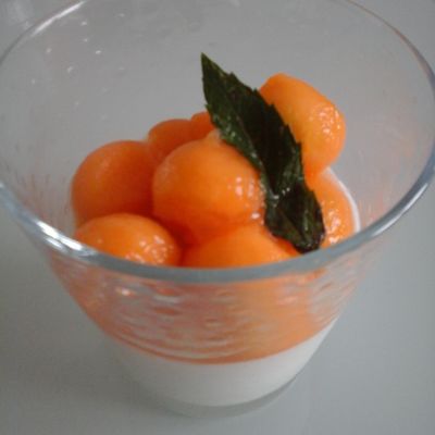 Panna cotta melon et menthe