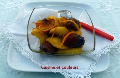 Poêlée de dattes/pommes à l'orange et aux épices