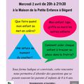 Deux invitations du relais parents assistants maternel et le planning de mars et avril