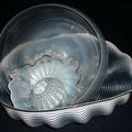 Dale Chihuly (American, 1941), Four Nested Seaforms (in 4 parts)/set of Four white translucent, circa 1980
