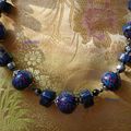 Collier n°14 ton bleu,violet pourpre, prune et