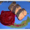 FOIE GRAS MARINE AU VIN ROUGE ET EPICES ( recette A.Sophie PIC )