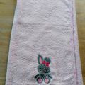 Sortie de bain avec lapine en appliqué