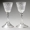 Paire de verre en verre soufflé, XVIIIe siècle. 