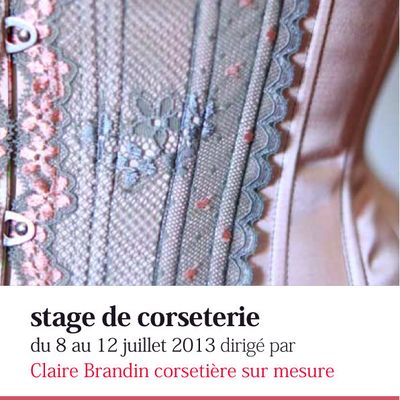 Stage d'été de corseterie en juillet chez Claire Brandin!