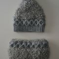 bonnet et snood gris