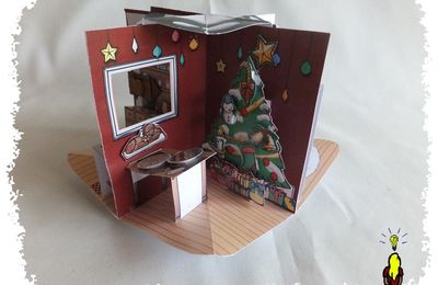 mini livre carrousel pop-up : la veillée de Noël